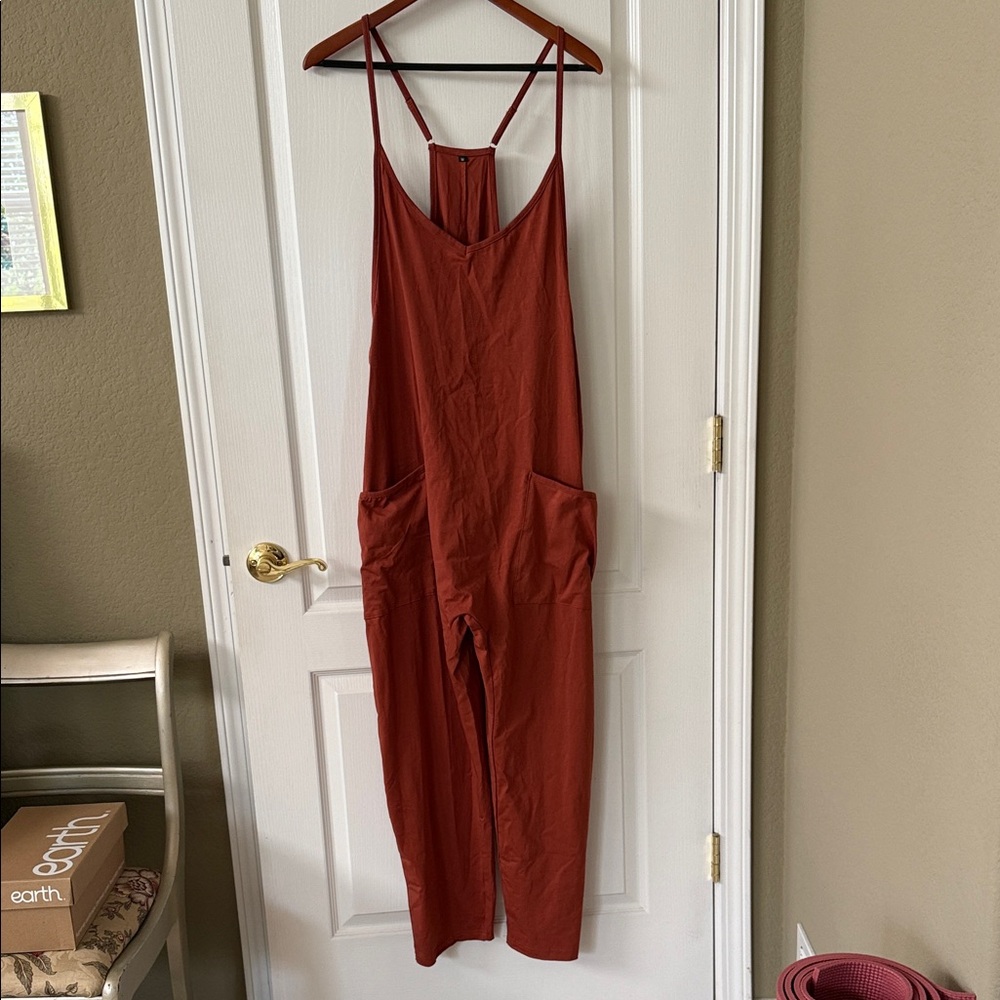 Rust Red Jumpsuit with Pockets